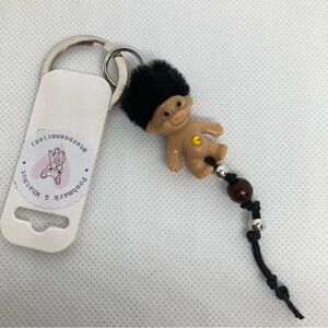 Handcrafted Troll Keychain with Belly Gem